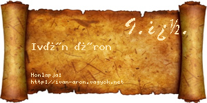 Iván Áron névjegykártya
