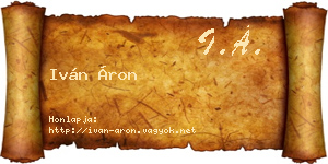 Iván Áron névjegykártya